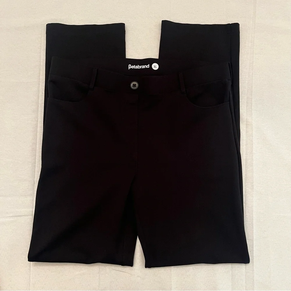 🛍️ Betabrand Classic Black 7-pocket Dress/Yoga Pant 🛍️ - Picture 4 of 12